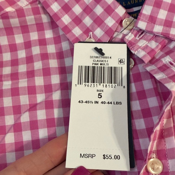 Ralph Lauren Pink and White Plaid Shirt - Picture 2 of 3